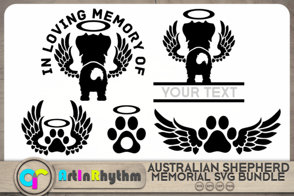 Australian Shepherd Pet Dog Memorial SVG
