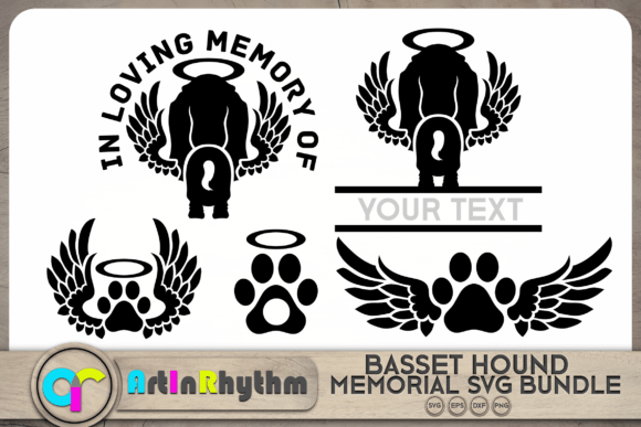 Basset Hound Pet Dog Memorial SVG
