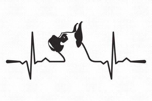 Boxer Dog Heartbeat SVG