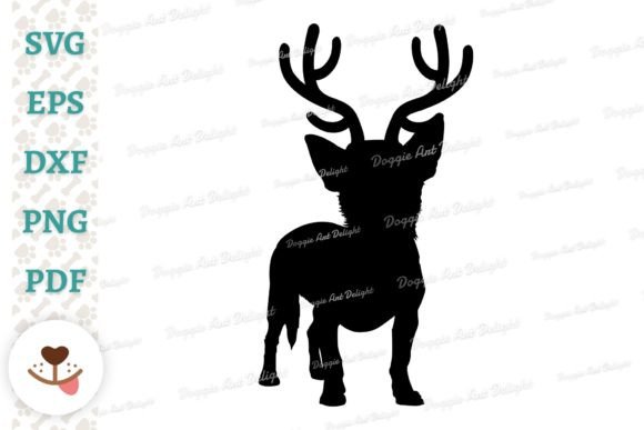 Christmas Chihuahua Dog Reindeer Svg