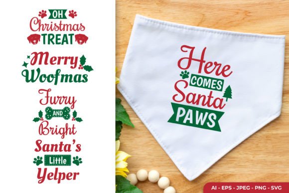 Christmas Dog Bandana SVG Set