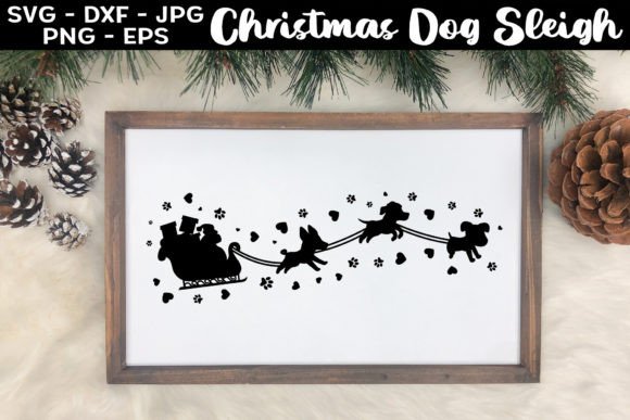 Christmas Dog Sleigh SVG
