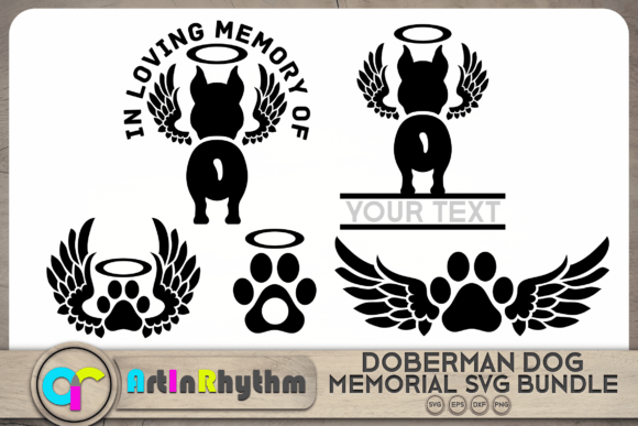 Doberman Pet Dog Memorial SVG