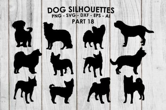 Dog Silhouettes SVG – Clean, Versatile Vector for Embroidery
