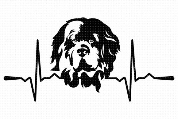 Newfoundland Dog Heartbeat SVG