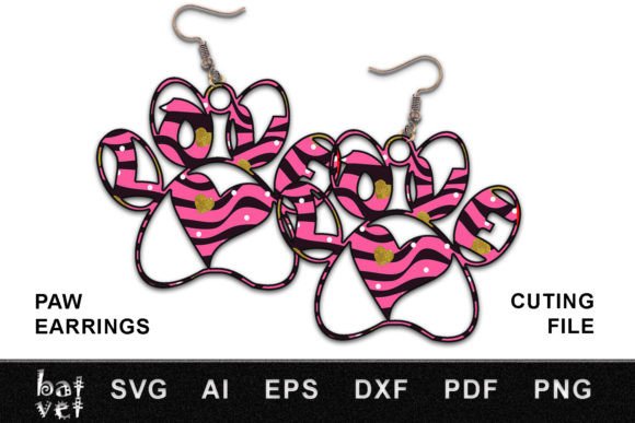 Paw Earrings SVG